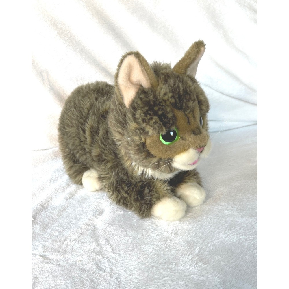 Cuddle Barn Unisex Lil BUB Plush 8in Toy Brown Tabby Cat Green Eyes